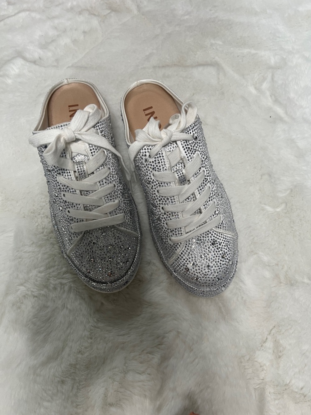 INC International Concepts Silver Crystal-Embellished Slip-On Sneakers